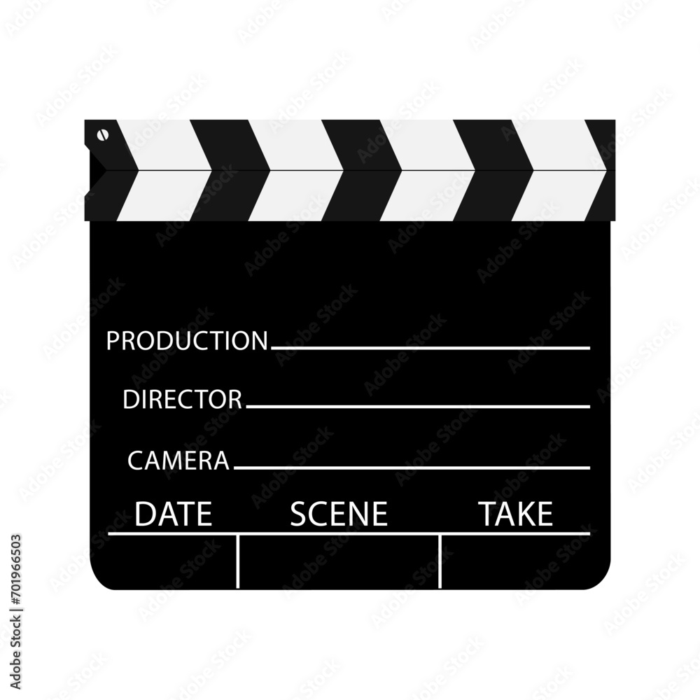 Obraz premium Clapperboard vector illustration on white background