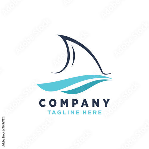 Vector shark fin logo symbol vector illustration