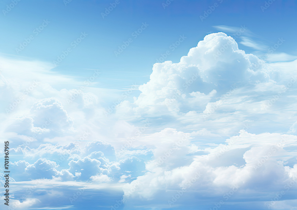 A Serene Blue Sky with Billowy White Clouds A Serene Blue Sky with Billowy White Clouds