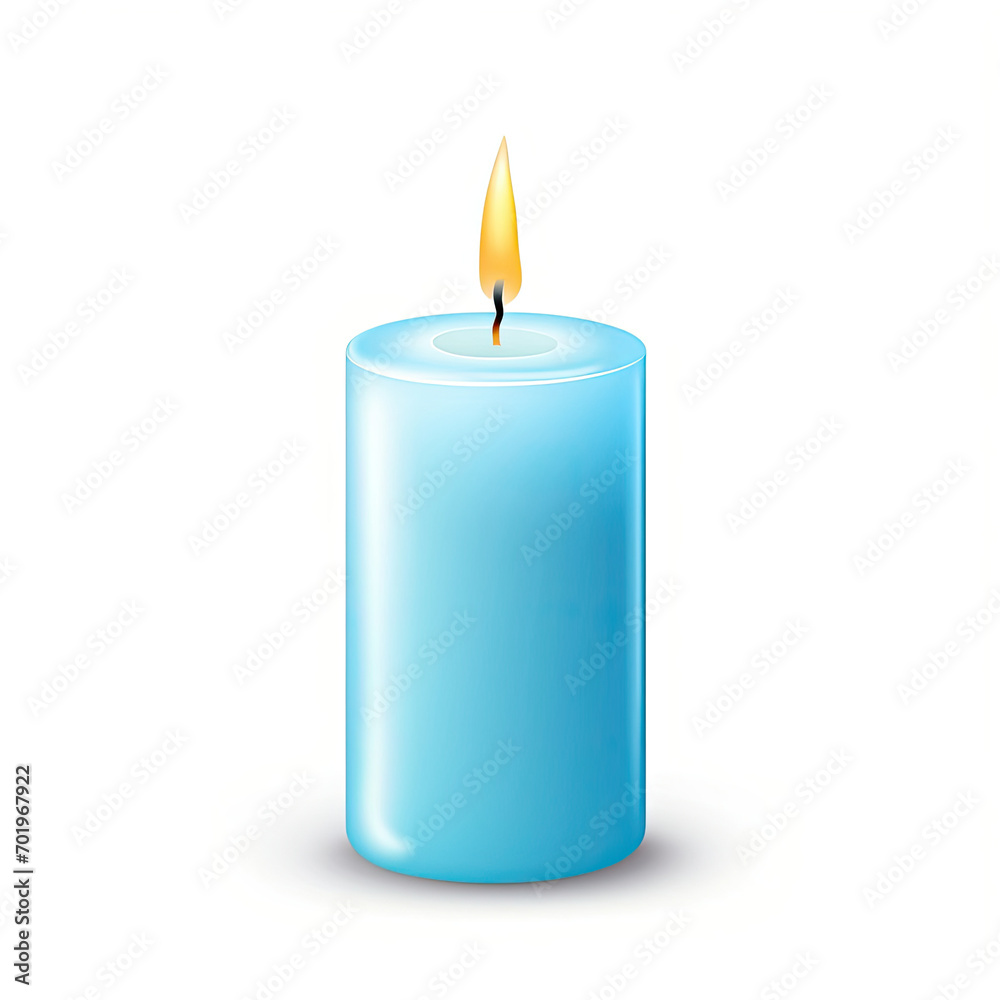 A Serene Blue Candle Casting a Warm Yellow Glow A Serene Blue Candle Casting a Warm Yellow Glow