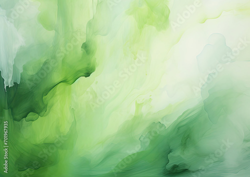 A Vibrant Painting of Green and White Colors