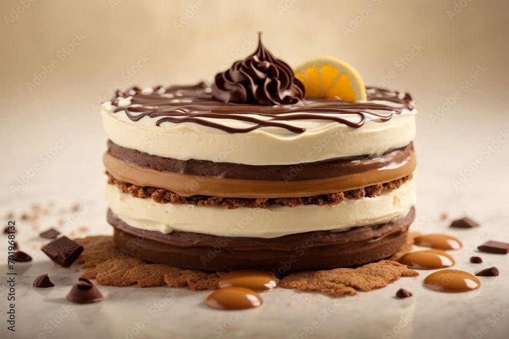 chocolate cake on a plate (Chocotorta)