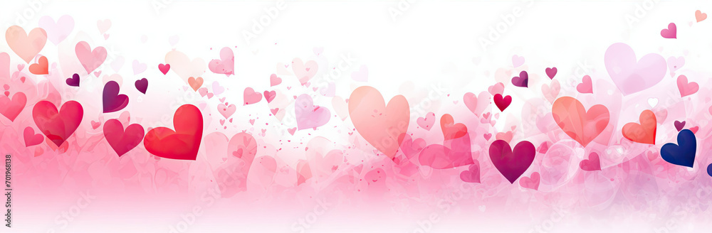 A Pink and Red Background With Many Hearts