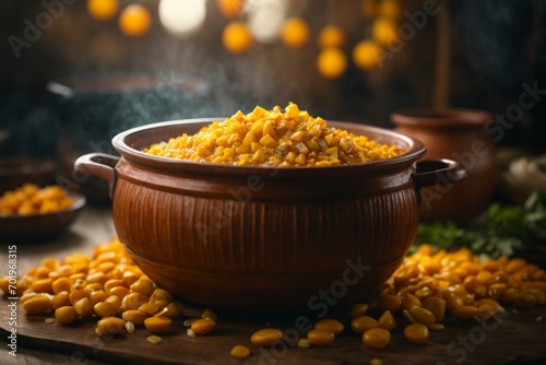 Corn soup in a pot (Humita en Olla) photo