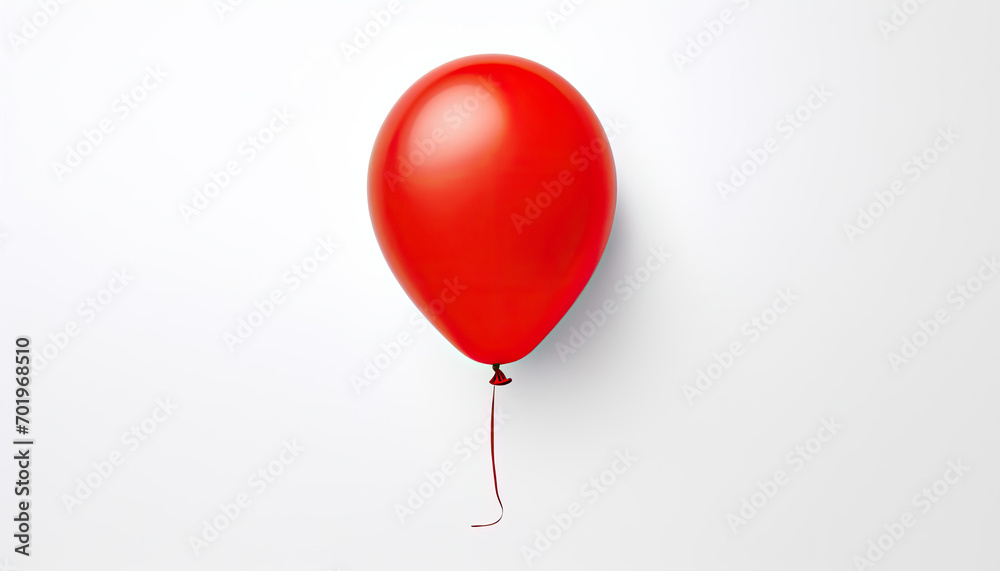 A Vibrant Red Balloon Floating Against a Clean White Wall A Vibrant Red Balloon Floating Against a Clean White Wall