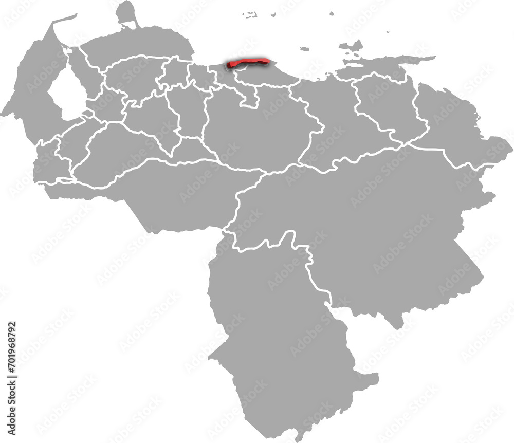 LA GUAIRA DEPARTMENT MAP PROVINCE OF VENEZUELA 3D ISOMETRIC MAP