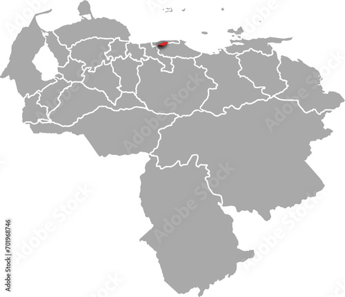 CARACAS DEPARTMENT MAP PROVINCE OF VENEZUELA 3D ISOMETRIC MAP photo