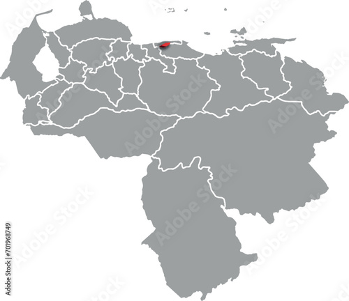 CARACAS DEPARTMENT MAP PROVINCE OF VENEZUELA 3D ISOMETRIC MAP photo