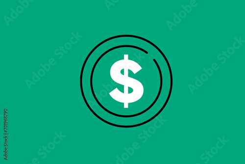 coin illustration in flat style design. Vector illustration.	