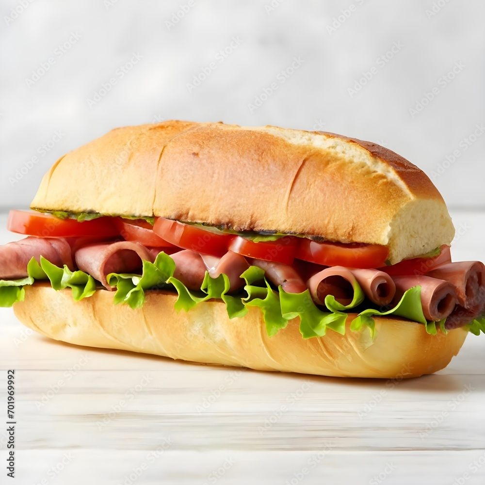 Italian sub sandwich in white background Italian sub sandwich in white background
