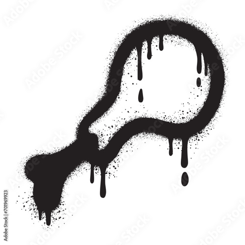 fried chicken leg flat vector illustration with graffiti style