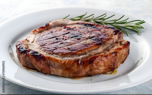 Ribeye steak in white background