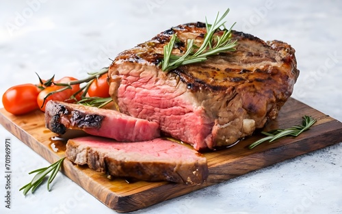 Ribeye in white background