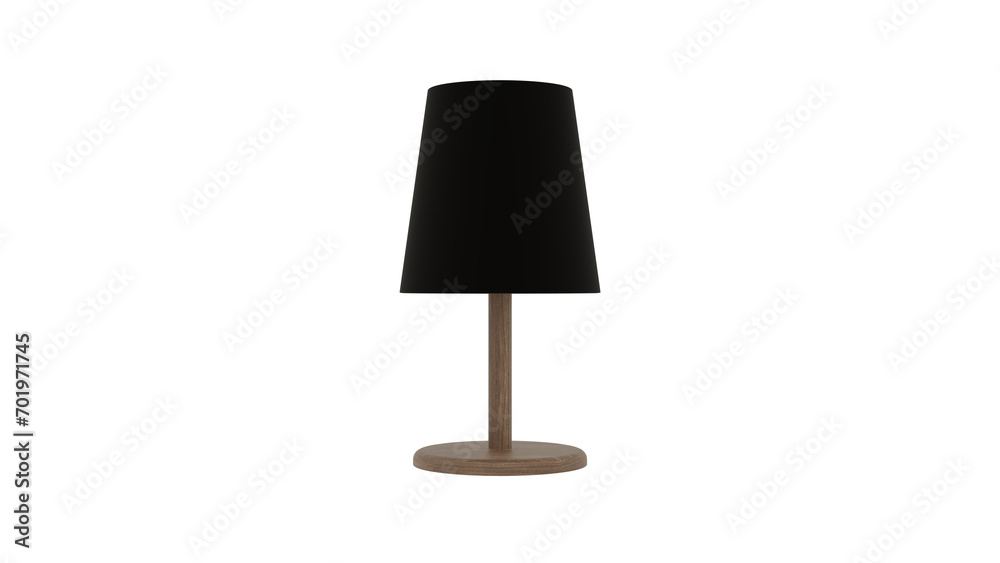 Black table or desk lamp isolated on transparent and white background. Lamp concept. 3D render Black table or desk lamp isolated on transparent and white background. Lamp concept. 3D render