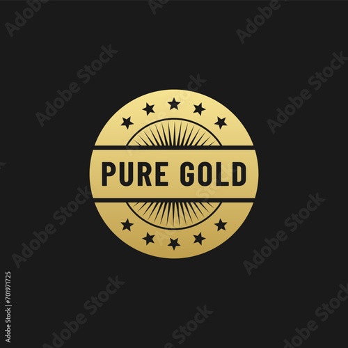 Pure gold label or pure gold stamp vector isolated. Pure gold label for product packaging, websites, print design, element design, and more about pure gold.