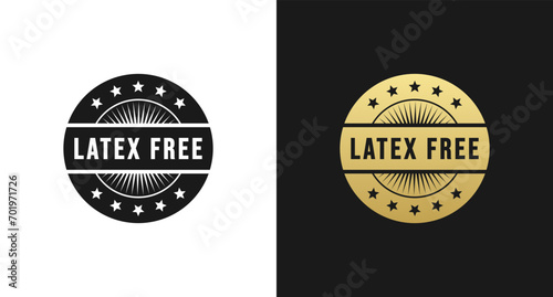 Latex Free Label or Latex Free stamp Vector Isolated. Best Latex Free Seal vector for product design element. Best Latex Free stamp for packaging design element.