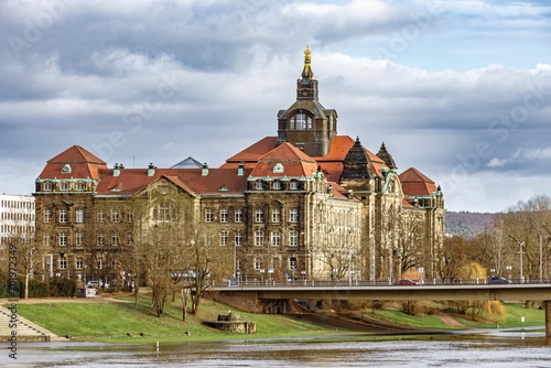 State Chancellery in Dresden during Elbe floods in December 2023 photo