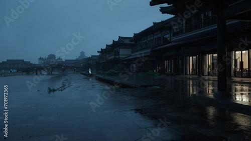 Wallpaper Mural ancient architecture in rain Torontodigital.ca