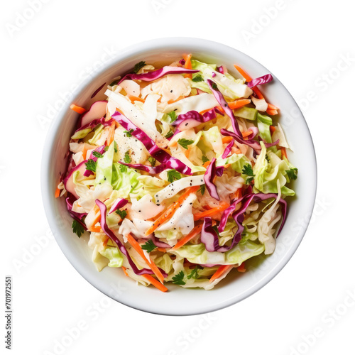 Delicious Bowl of Cole Slaw Isolated on a Transparent Background  photo