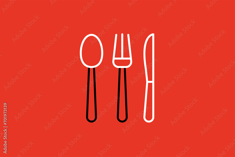 spoon, fork, knife illustration in flat style design. Vector illustration. spoon, fork, knife illustration in flat style design. Vector illustration.