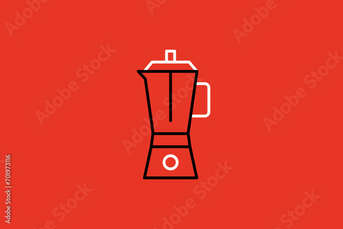 coffee maker illustration in flat style design. Vector illustration.	