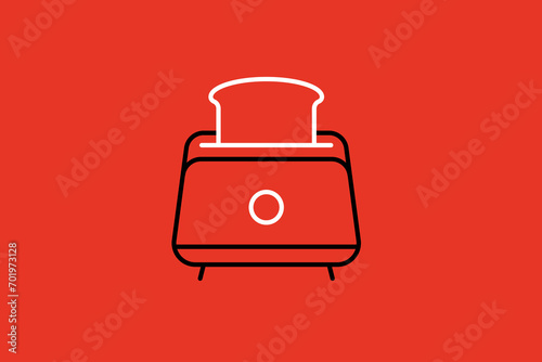 toaster illustration in flat style design. Vector illustration.	