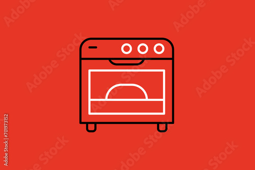 furnace illustration in flat style design. Vector illustration.	