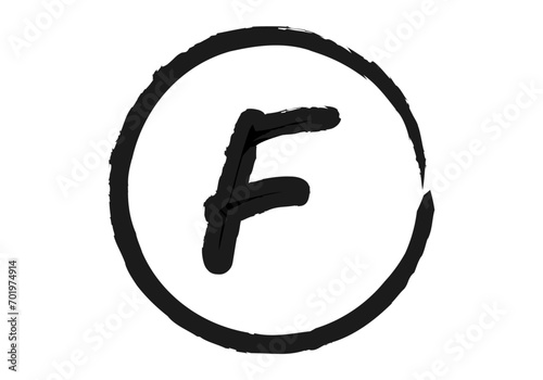 Icono negro de una nota de un examen suspenso.