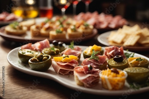 canape with prosciutto and cheese
