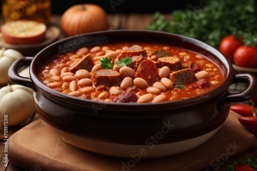 lentil soup with vegetables (Fabada Asturiana)