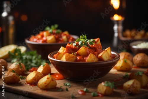 Potatoes with sauce (Patatas Bravas)