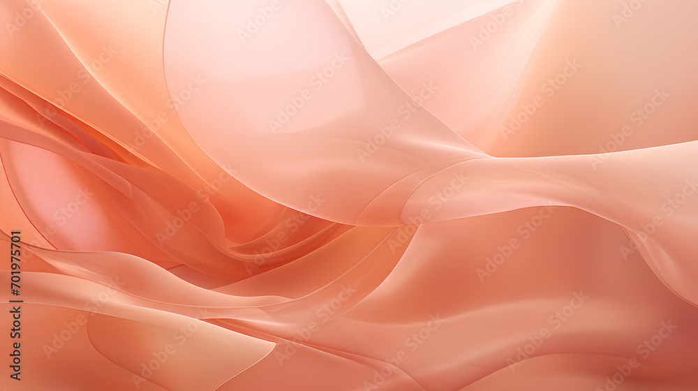 Abstract background of delicate translucent silk in Peach Fuzz shade, delicate color of the year. Watercolor lines, banner. Abstract background of delicate translucent silk in Peach Fuzz shade, delicate color of the year. Watercolor lines, banner.