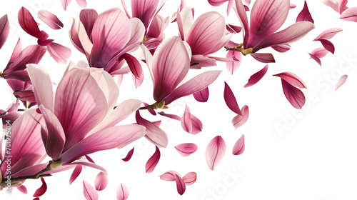 Spring season magnolia flowers petals falling