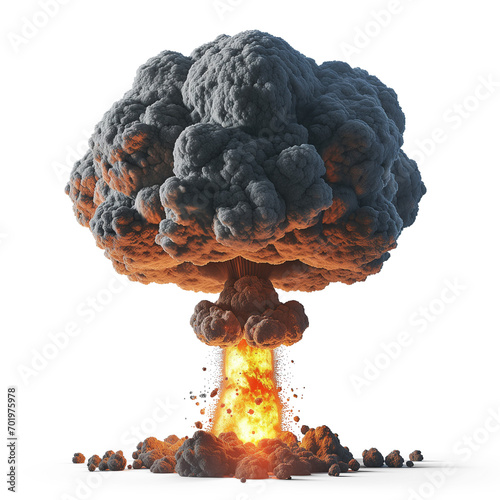 Obraz na płótnie A nuclear explosion isolated on transparent background.