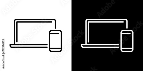 ノートパソコンとスマートフォンのアイコン
