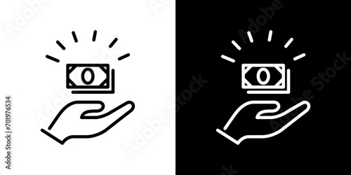 お金を手に持つアイコン