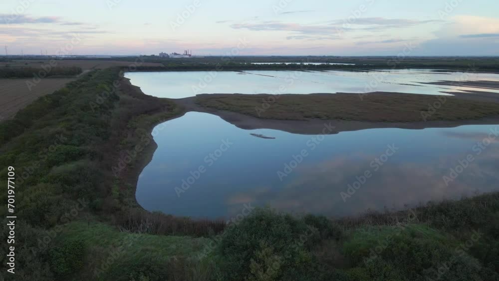 Early morning aerial view of a swamp Early morning aerial view of a swamp
