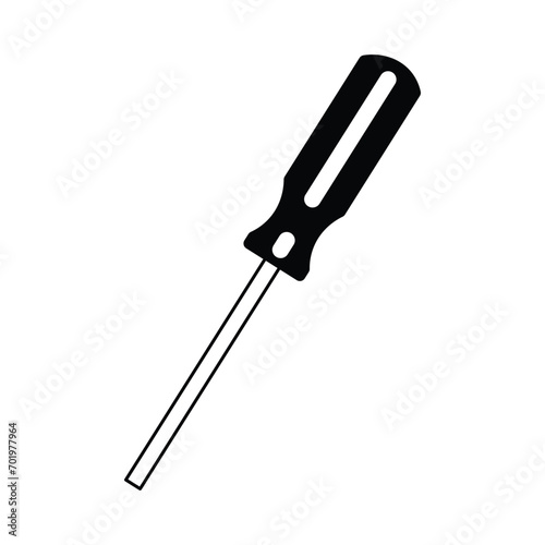 Black and White screwdriver design illustration icon isolated white background 