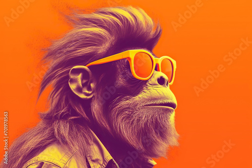 Retro hair style ape on bright background © RealPeopleStudio