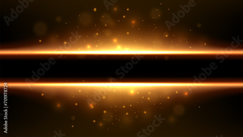 Golden Lines with Sparks Effect with Space For Text In The Center, Vector Illustration