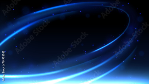 Blue Lines Swirl Motion Effect Background, Vector Illustration