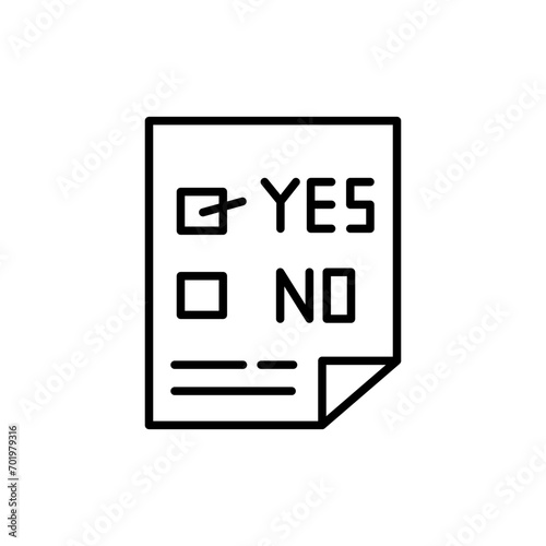 Ballot outline icons, minimalist vector illustration ,simple transparent graphic element .Isolated on white background