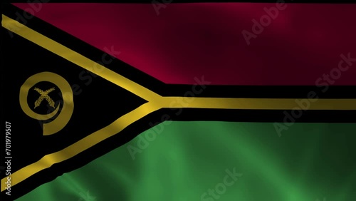 VANUATU flag illustration with wavy effect