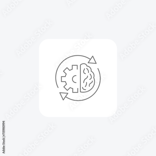 Machine Learning Algorithms grey thinline icon, 1px stroke,  outline icon, vector, pixel perfect icon