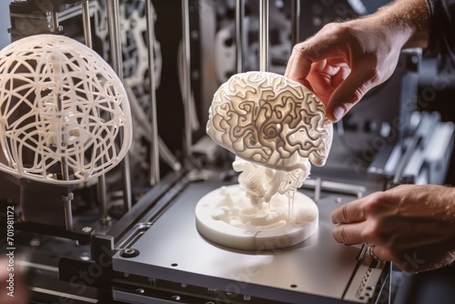 The Precision of 3D Printing a Human Brain Model. photo