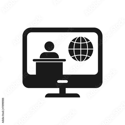 Online news icon flat style isolated on white background. Vector illustration