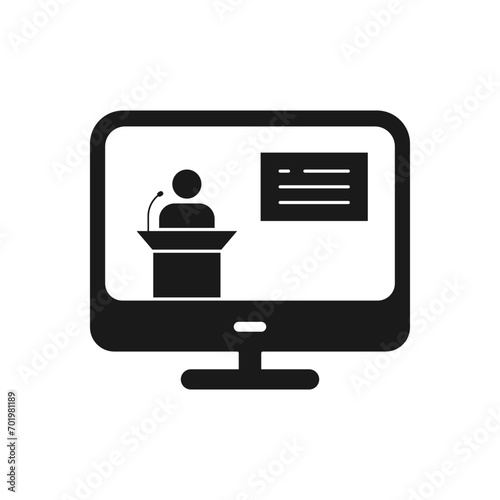 Online news icon flat style isolated on white background. Vector illustration