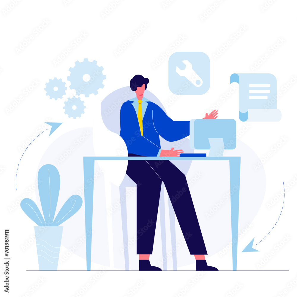 Fototapeta premium equipment collection of business concept illustrations