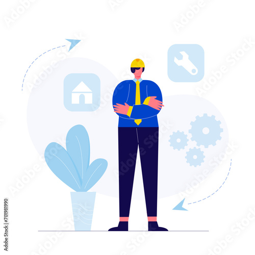 work safely of business concept illustrations