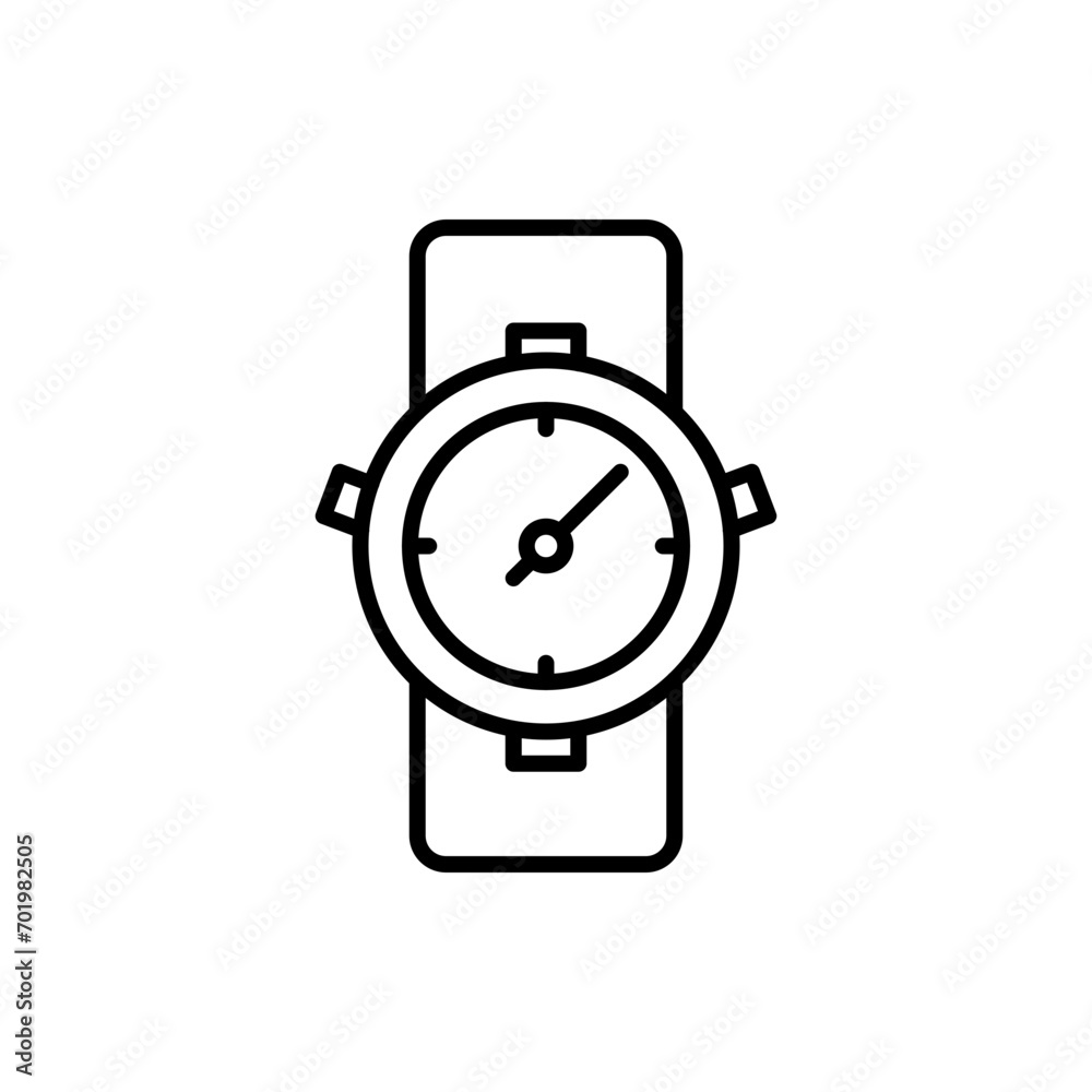 Watch outline icons, diving minimalist vector illustration ,simple transparent graphic element .Isolated on white background